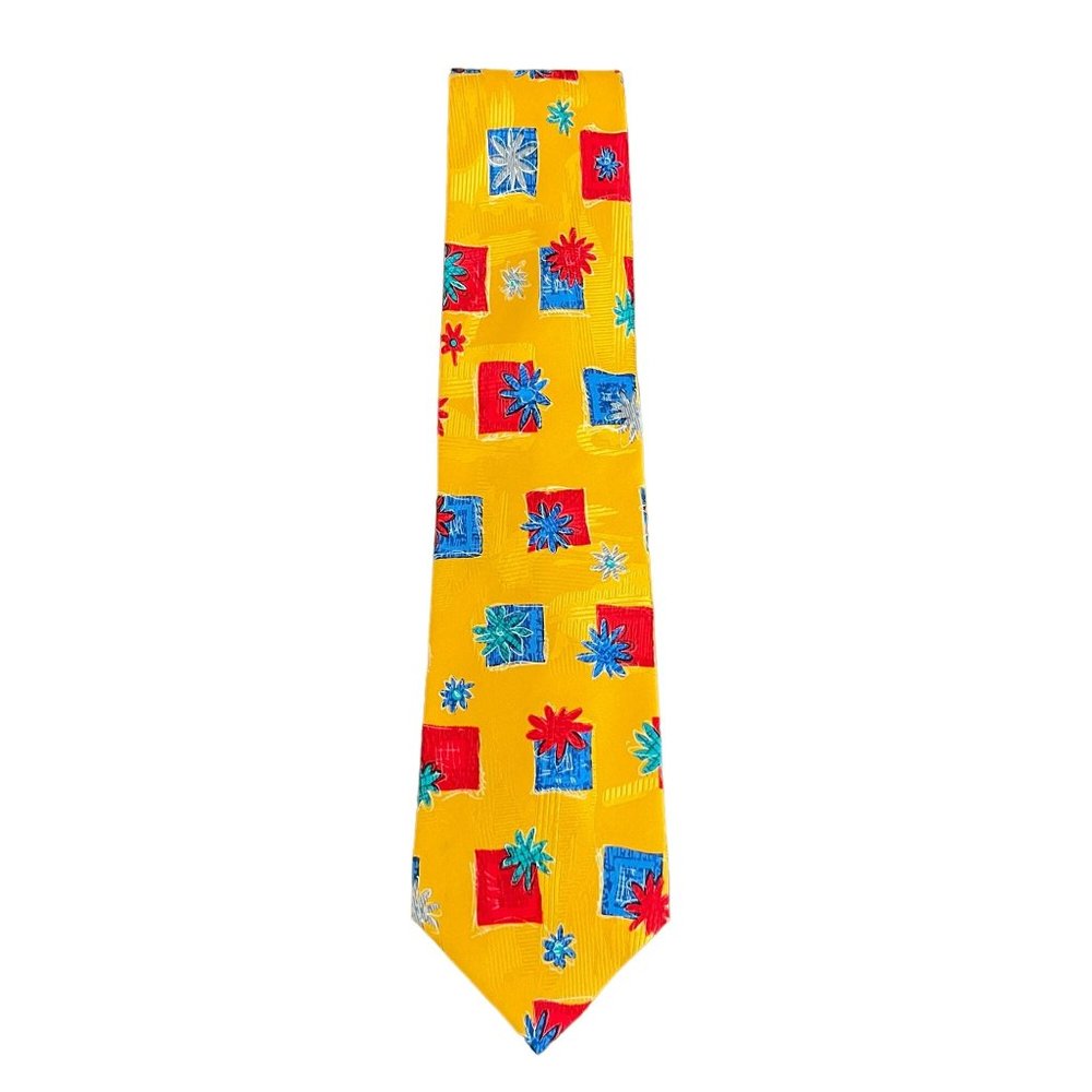 Bullock & Jones 100% Silk Yellow/Blue/Red Neck Tie